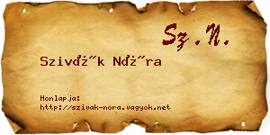 Szivák Nóra névjegykártya