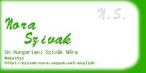 nora szivak business card